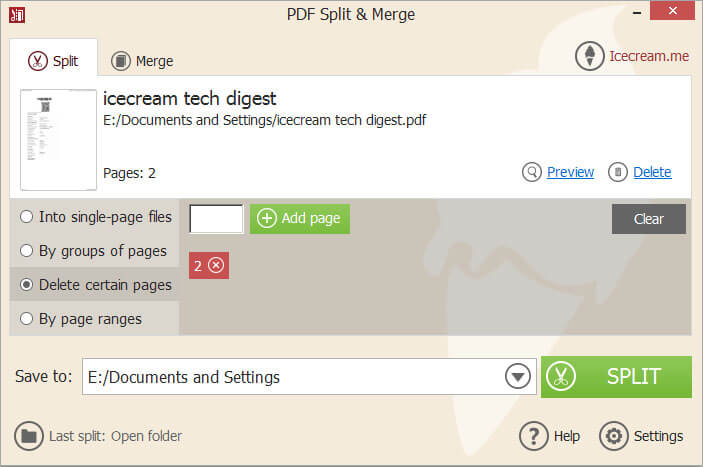 Icecream PDF Split & Merge