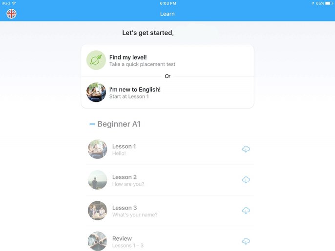 Busuu mobile app for learning English