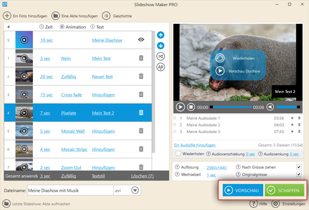 Diashow mit Musik erstellen