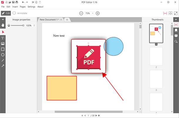 Move, rotate and resize elements