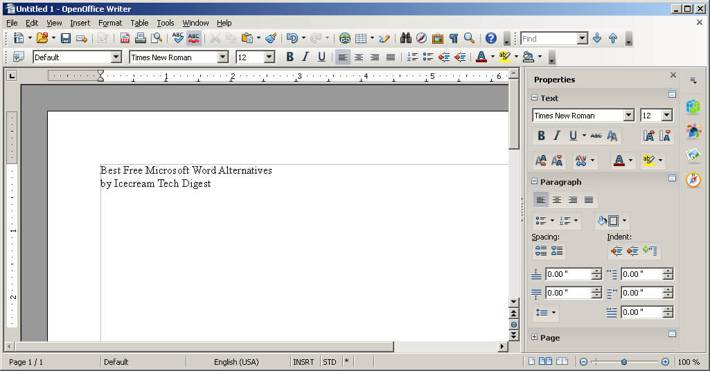 OpenOffice Writer