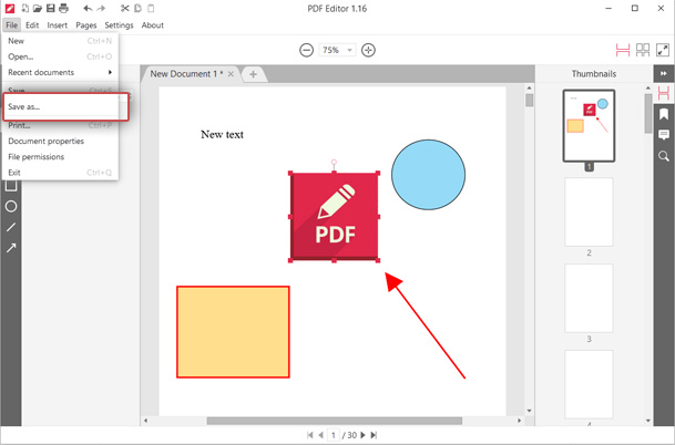 Сохраните PDF файл