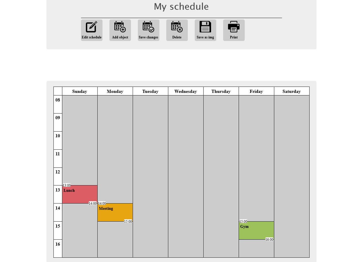 Schedule Builder Online