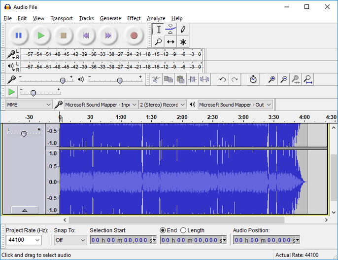 Audacity free recording software