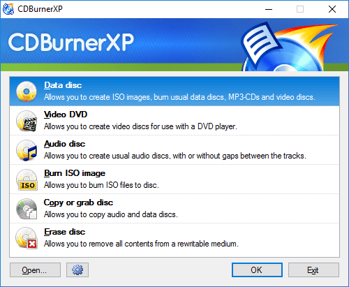 Best Free DVD Burning Software: CDBurnerXP