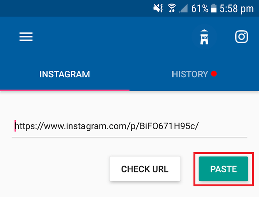 Download Instagram Videos on Android: Step 4