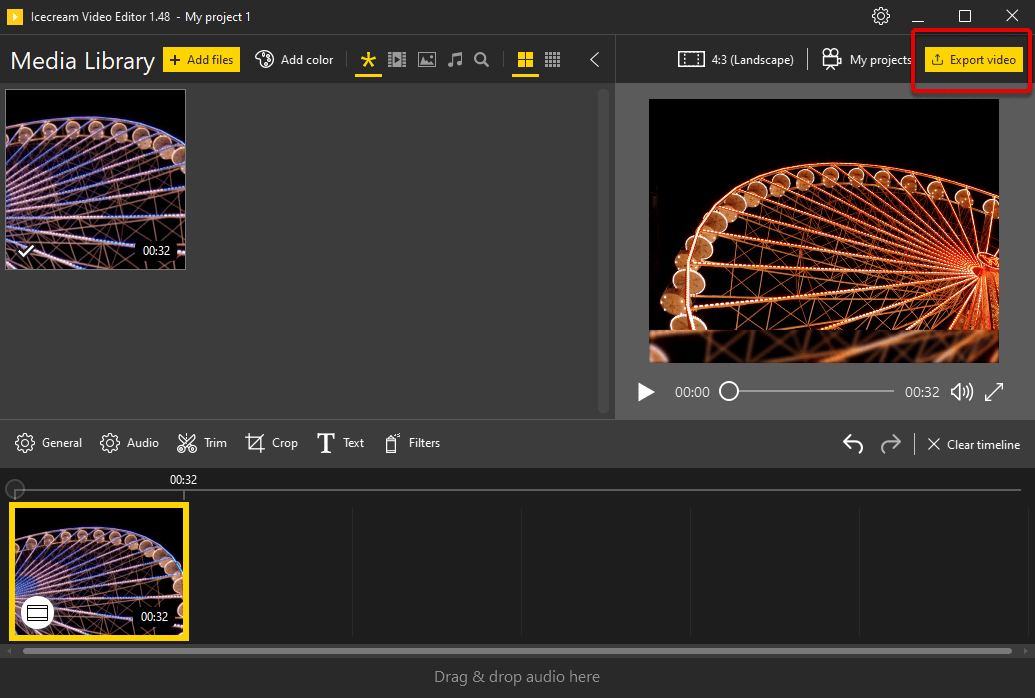 Export flipped video