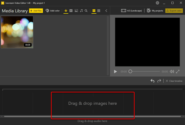 Add video to timeline for cropping