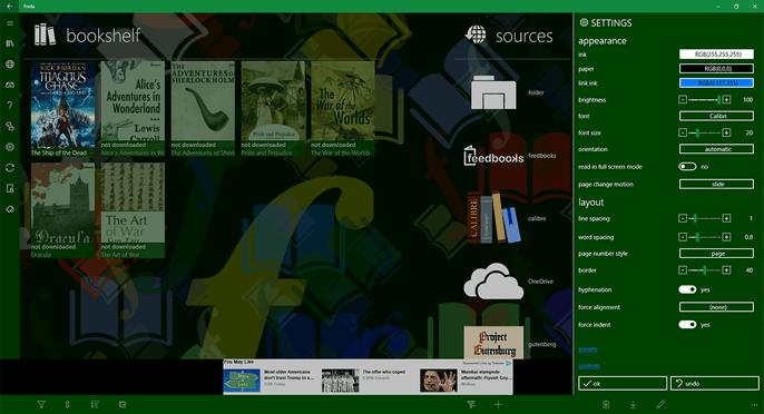 Freda eBook reader for PC