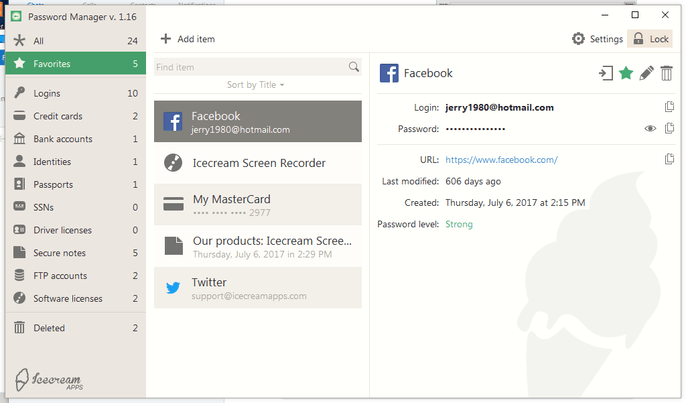 Icecream Password Manager