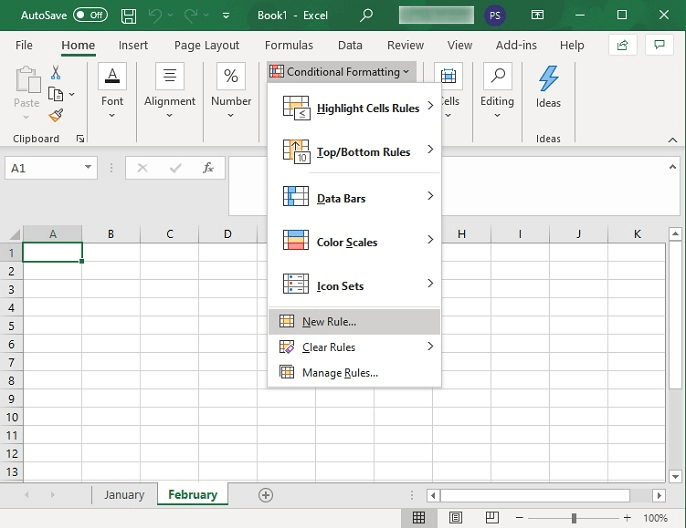 Microsoft Excel Interface